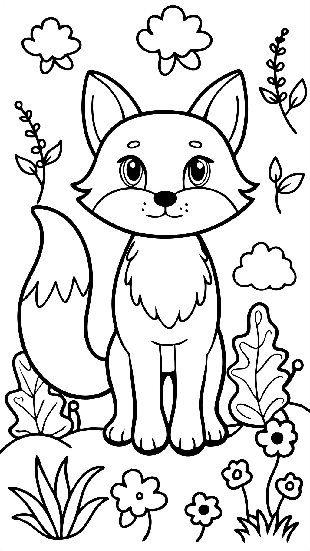 coloriages de renard mignons